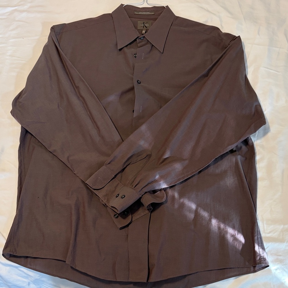 Calvin Klein Dark Brown Dress Shirt